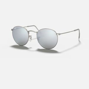 Flash Round Ray Bans in Silver Lens